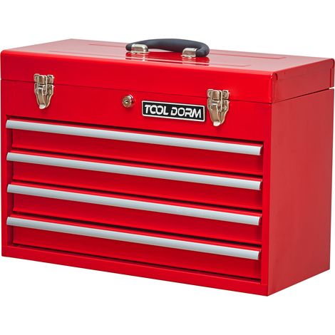 CHICFURN Cassettiera portautensili in metallo 51,5 cm rossa 4 cassetti con serratura (1/5)