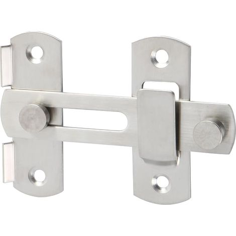 Klappriegel, robuster Edelstahlriegel, Sicherheitsbeschlag für Schiebetüren an Holzzäunen im Scheunenstil, matte Oberfläche, 180° flach – silber – 2 Stück (1/5)