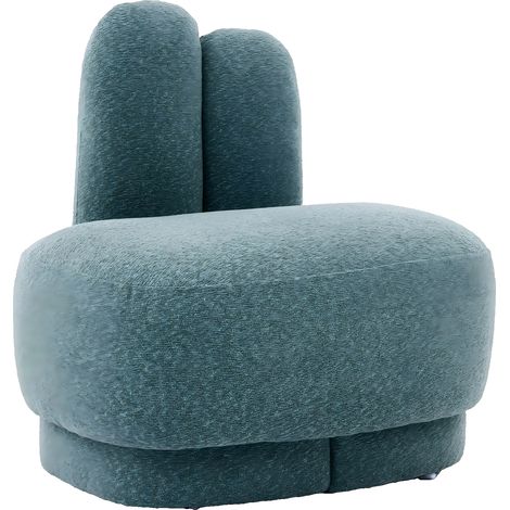 Pouf Hase Sitzhocker Fußablage Gepolstert aus Stoff Grün (1/5)