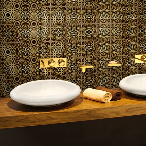 Sticker Mural Carrelage adhésif Cuisine Salle de Bain - 24 STICKERS CARREAUX DE CIMENT ORIENTAL TABARKA - 24stickers10x10cm (1/5)