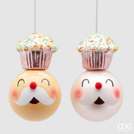 EDG Enzo De Gasperi Palla di Natale Mr. Cupcake H 17 Cm Ass. Multicolor 1 Pz