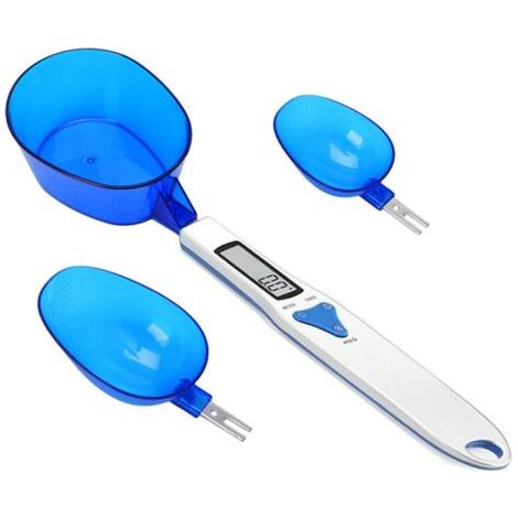 Balance de cuisine numérique avec 3 cuillères à mesurer pesant et ingrédient liquide sec Thé au lait Farine d'épices Médecine 1.1lb / 500g (0.1g) Balance de milligramme écran LCD portable