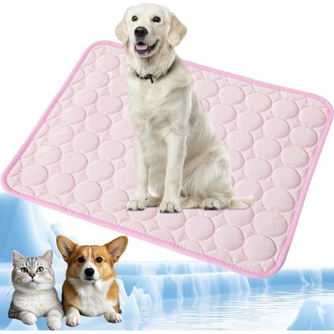 Cooling mat for dogs, cooling mat for pets, ice mat for cats and dogs, 100 x 75 cm, pink (1/5)