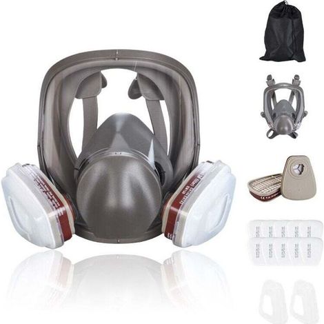 Masque de Protection Respiratoire Professionnel Anti-poussière Respiratoire Réutilisable Anti-gaz pour Peinture/Construction/Pulvérisation Chimique/Ponçage/Polissage, etc (1/4)