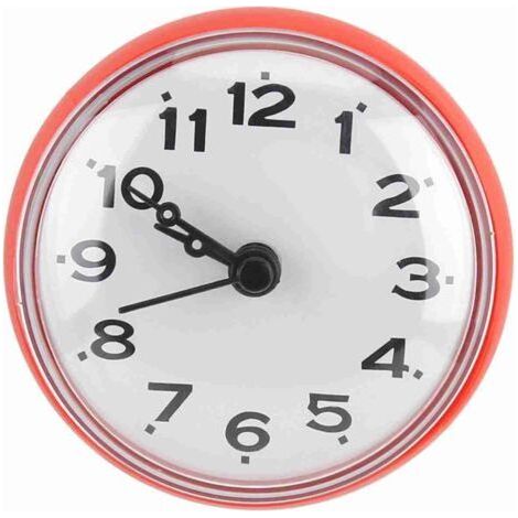 Waterproof Suction Cup Wall Window Mirror Bath Shower Clock Bathroom Accessories Red (1/5)