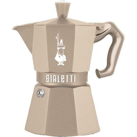 Cafetière italienne Bialetti Moka Exclusive 0009077 3 tasses Sable du Désert octogonale compatible induction