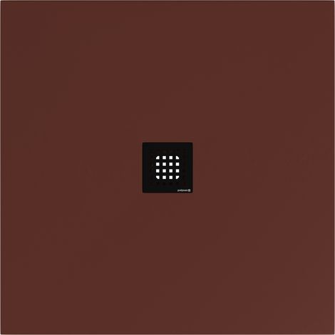 Receveur de douche FLEXIA en marbre coulé 100x100cm, découpable selon vos demandes, marron mat (1/4)