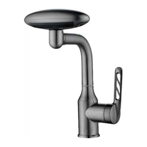 Robinet de salle de bain 4 modes, rotation à 360°, pulvérisateur multimode, installation facile, conception robuste-gris (1/4)