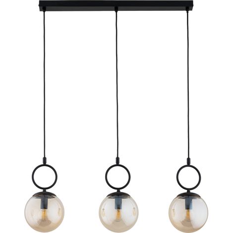 Suspension déco boules noir/ambre 3xE14 10W SITRO Alfa (1/2)