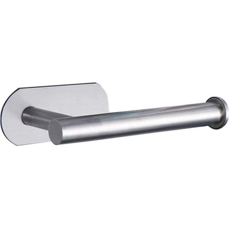 Porta carta igienica senza foratura per bagno e WC, acciaio inox 304, nichel spazzolato (argento) (1/4)