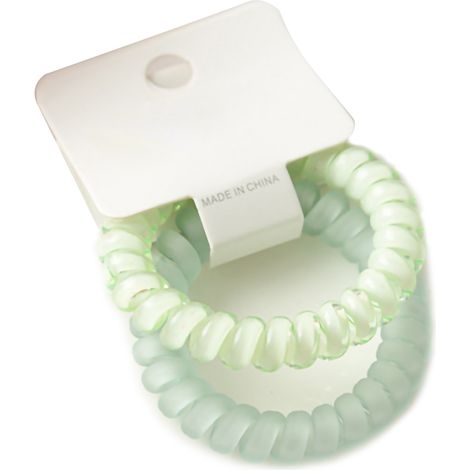 Élastique à cheveux transparent givré vert clair, anneau de coiffure simple et mignon, accessoire capillaire pour étudiantes et femmes, lot de 3 (1/5)