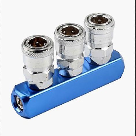 Raccord rapide pour tuyau d'air comprimé, résistant à l'usure et à la corrosion, collecteur d'air pour compresseur, raccord pneumatique droit à 3 voies (1/5)