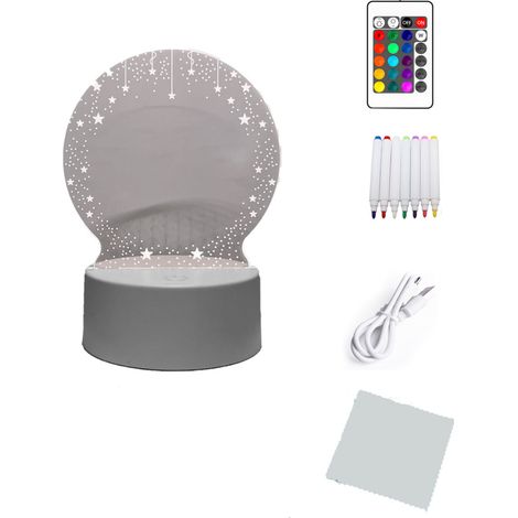 10 Socle de lampe, base lumineuse LED, commande tactile, 16 couleurs, acrylique, chambre enfant (1/5)