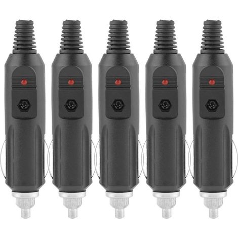 Lot de 5 adaptateurs mâles pour allume-cigare de voiture 12 V/24 V 3 A (1/5)