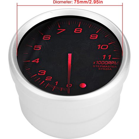 Tachymètre de voiture de course modifié, 3,75 pouces, tachymètre LED 80 mm, tableau de bord, voyant rouge (1/5)