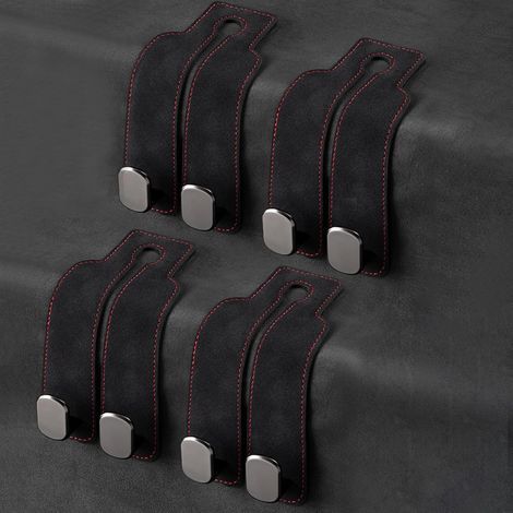 Car Handbag Hook, Car Seat Back Storage Hook (Black - 4 Pack) (1/5)