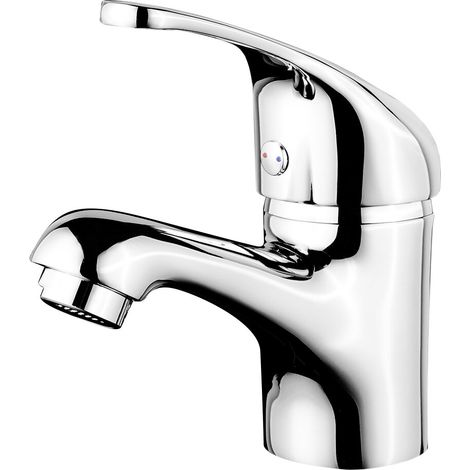 Robinet salle de bain mitigeur de lavabo bas chromé NF vidage inclus (1/2)