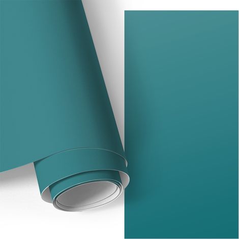 Klebefolie für Möbel - Möbelfolie - Selbstklebefolie - Küche folieren - Dekorfolie - Einfach zu reinigen - Dunkles Türkis 75x150 cm