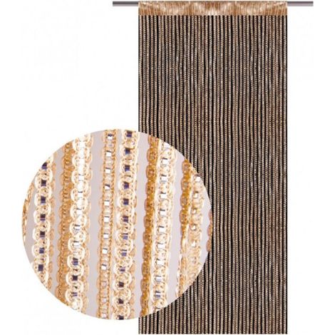 Rideau En Fil Métallique Frangé Or Argent 100x200cm Pour L'ameublement Des Fenêtres D'intérieur