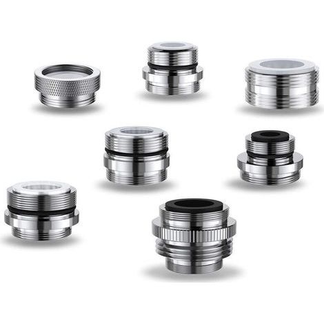 Juego de 7 adaptadores universales para grifos de agua fría y caliente – Compatible con todo tipo de grifos (1/4)