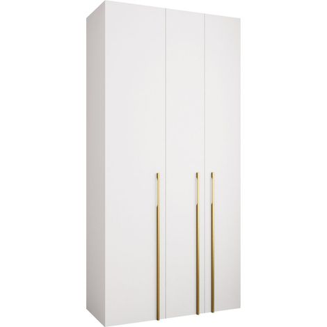 Armoire Hartford 571, Blanc, 246x120x42cm, Portes d'armoire: Avec des charnières, Nombre d'étagères: 8 (1/5)