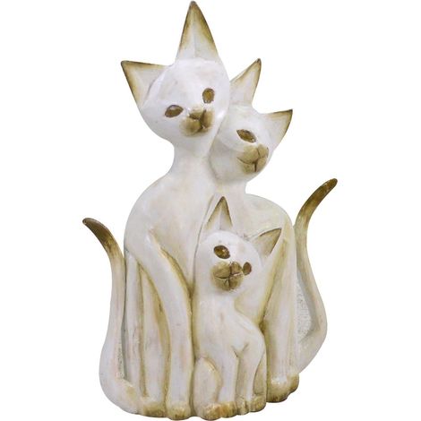 Gatto legno bianco marrone cm 26x7h40 (1/2)