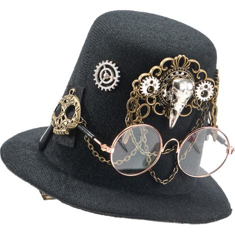 LOLITA punk retro top hat, gothic dark glasses, pet decoration top hat, glasses, crow bone hair clip (1/5)