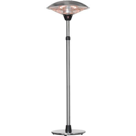 Fungo Riscaldante da Esterno 3000W 3 Temperature in Acciaio e Alluminio Argento (1/2)