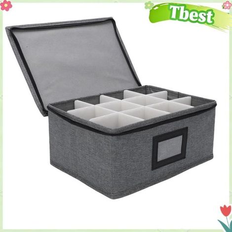 Tbest Boîte de rangement pour verres à vin Porte-verres à Whisky, Boîte de Rangement en Verre à Whisky, 12 meuble bac (1/5)