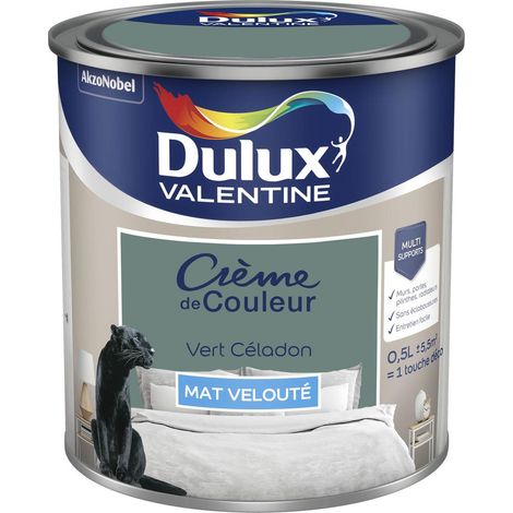 [PROMO] Peinture Crème De Couleur Mat Vert Céladon 0,5 L - Dulux Valentine