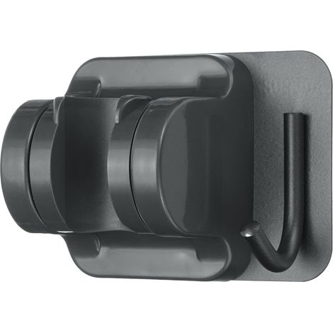 Handbrausehalter mit Aufhängehaken, stabile und verstellbare Wandhalterung, kein Bohren erforderlich (grau) (1/5)