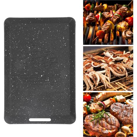 Mini poêle à griller d'extérieur pour la randonnée, la pêche, les grillades, la friture de poisson, poêle antiadhésive, camping, poêle à steak, poêle teppanyaki, noire. (1/5)