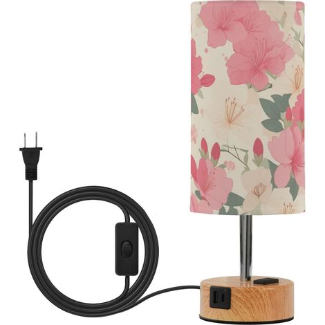 linqin Petite lampe de table chevet avec abat-jour en tissu et (1/5)