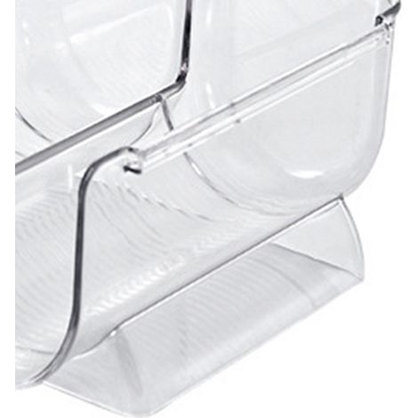 Casier à vin empilable, objet décoratif, usage domestique, porte-bouteilles créatif en plastique pour bières et autres boissons, réfrigérateur, porte-gobelets, double unité transparente. (1/5)