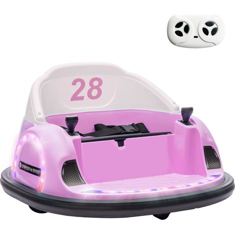 Autoscooter, 360° Rotation, 2 km/h Geschwindigkeit, Sicherheitsgurt, LED-Lichter, Musik und Hupe, Rosa (1/5)