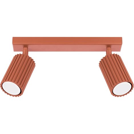 Spot Aluminium GU10 verstellbar Ockerrot 2-flammig länglich Modern Lampe