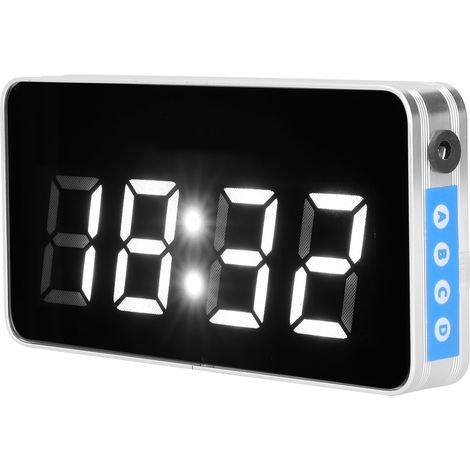 Horloge murale LED 100-240V, design moderne pour salon, alimentation USB DC5V, caractères blancs, avec batterie intégrée, emballage renforcé, norme européenne. (1/5)