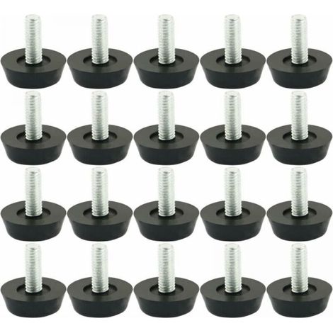 20pcs Pieds M8 x 25mm de Nivellement Meuble Réglable Pied Réglable Patinn Meuble Jambe Pied de Table Chaise Base Protection Plancher Vis Glisse,Taille totale : 21 x 30 mm (DxH) (1/4)