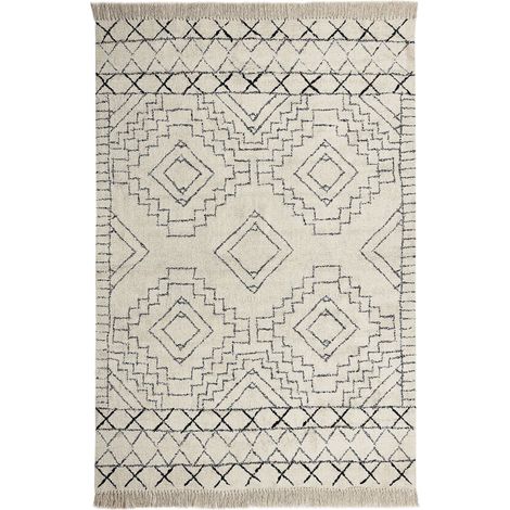 Teppich ZEYNE Beige 140 x 200 cm Baumwolle