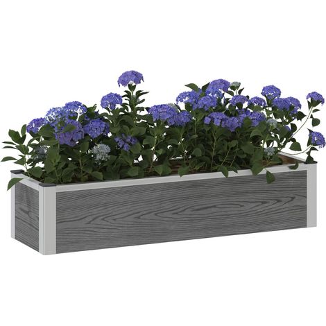 Maison Exclusive - Hochbeet Grau 100 x 30 x 22 cm WPC und Alumini