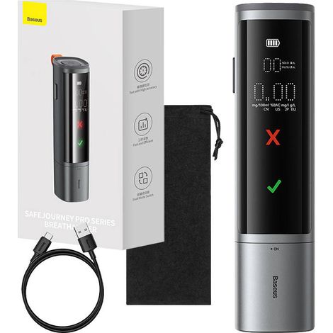 BASEUS SAFEJOURNEY PRO ELECTRONIC BREATHALYZER (GREY) CRCX060014 (1/5)