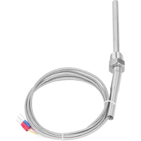 Thermocouple type K capteur température acier inox 0 à 400°C filetage 3/8 NPT 8x100mm câble 2m / 6.56ft (1/5)