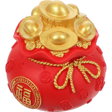 Tirelire Forme de Sac Porte-Chance Tirelire Décorative Résine Bocal de Rangement pour Monnaie (1/5)