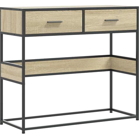 vidaXL Tavolo Consolle Rovere Sonoma 90x35x80 cm in Legno Multistrato (1/5)