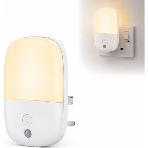 Veilleuse prise LED – Capteur de mouvement – Dimmable – 2700K – Blanc – Chambre, couloir, escalier (1/5)