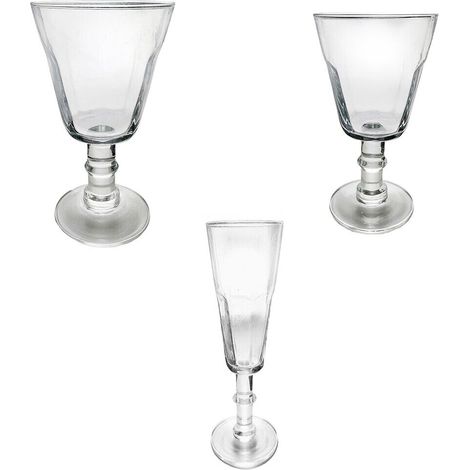 Calice in vetro per acqua vino o fluite/champagne da tavola 6 pezzi particolari ed eleganti ottima idea regalo - decoro: Calice acqua (1/4)