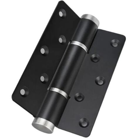 Charnière de porte à fermeture douce, positionnement automatique à 90°, ferme-porte hydraulique, quincaillerie réglable (sans fente, noir) (1/4)