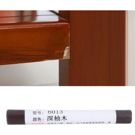Crayon à Wax de Réparation pour Bois - Crayon de Peinture pour Rénover Défauts, Éraflures, Marques sur Parquet, Meubles Bois, Panneaux Décoratifs - Matériel Non Toxique - 11x1.3cm - Dark Teak - 2 Pièc (1/5)