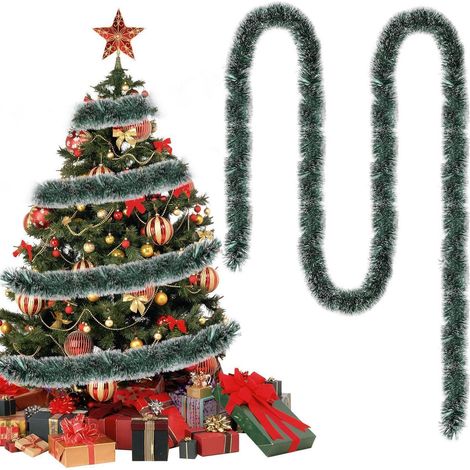 Weihnachtsgirlande 10m mit Schneeflocken-Effekt für Innen & Außen