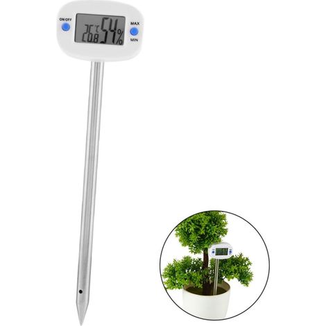 Thermomètre du Sol humidité capteur humidimètre de Sol pour Test de Sol Jardinage Usine Outil d'analyse de Sol testeur de Sol Instrument d'étude de Sol Blanche (1/5)